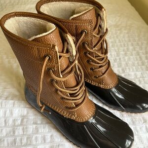 Brown and Black Women's Duck Boots